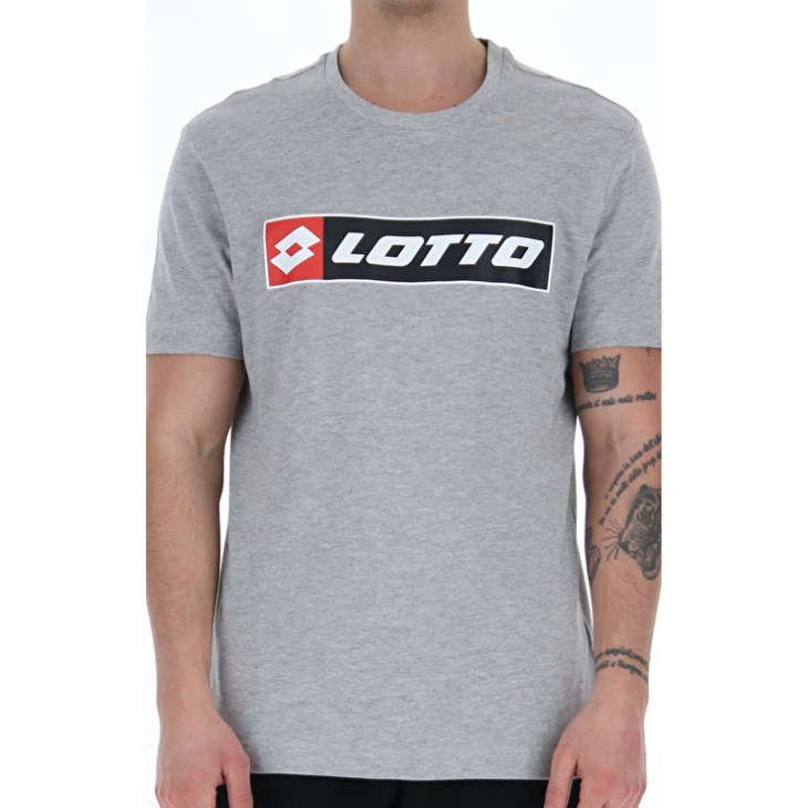 Camiseta Lotto Sports Zip Logo MEL JS Hombre Gris | VZ619221B4
