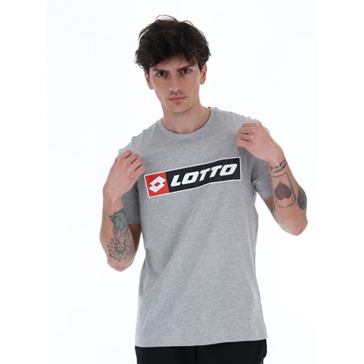Camiseta Lotto Sports Zip Logo MEL JS Hombre Gris | VZ619221B4