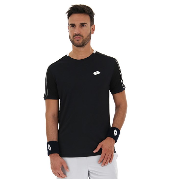 Camiseta Lotto Squadra II PL Hombre Negras | PF507030Q8