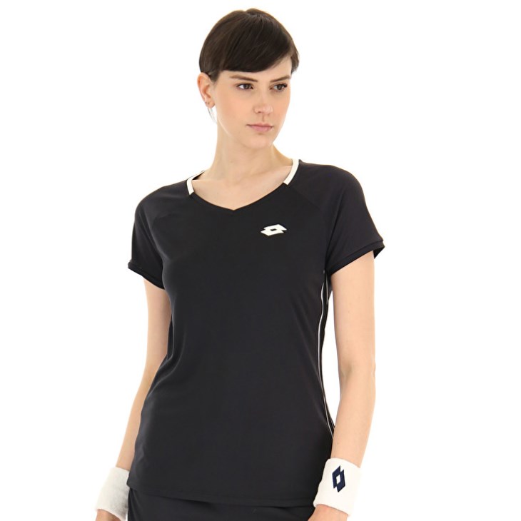 Camiseta Lotto Squadra W II PL Mujer Negras | RF018781Q3