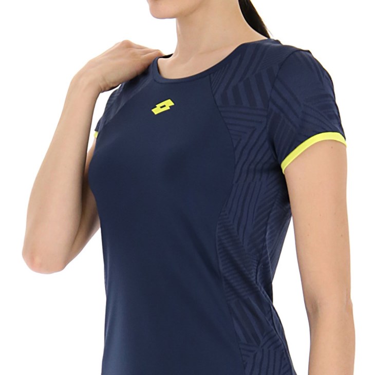 Camiseta Lotto Superrapida W V Mujer Azules Oscuro Amarillo | NQ111531X7