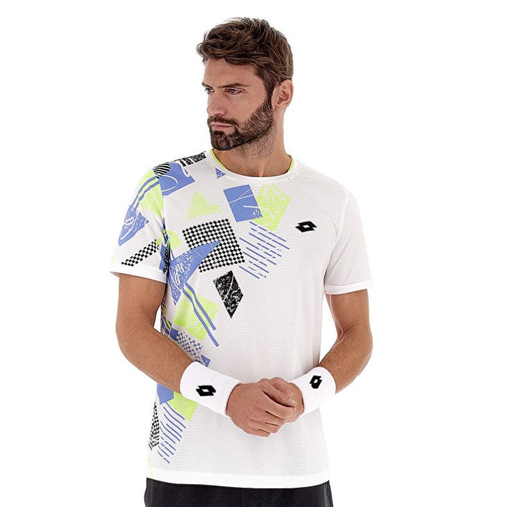 Camiseta Lotto Tech I D5 Hombre Blancas | GR421832G6