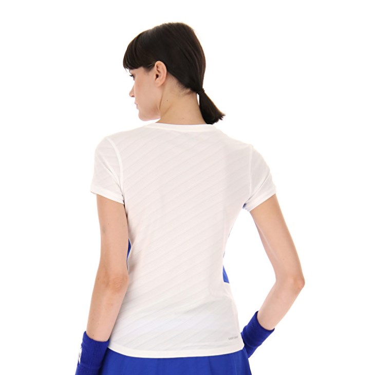 Camiseta Lotto Tech W I D2 Mujer Blancas Azul Real Azules | YB674747G5