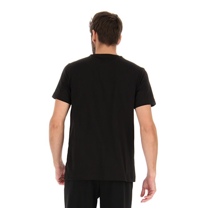 Camiseta Lotto Tee Basic Hombre Negras | YE946044S9