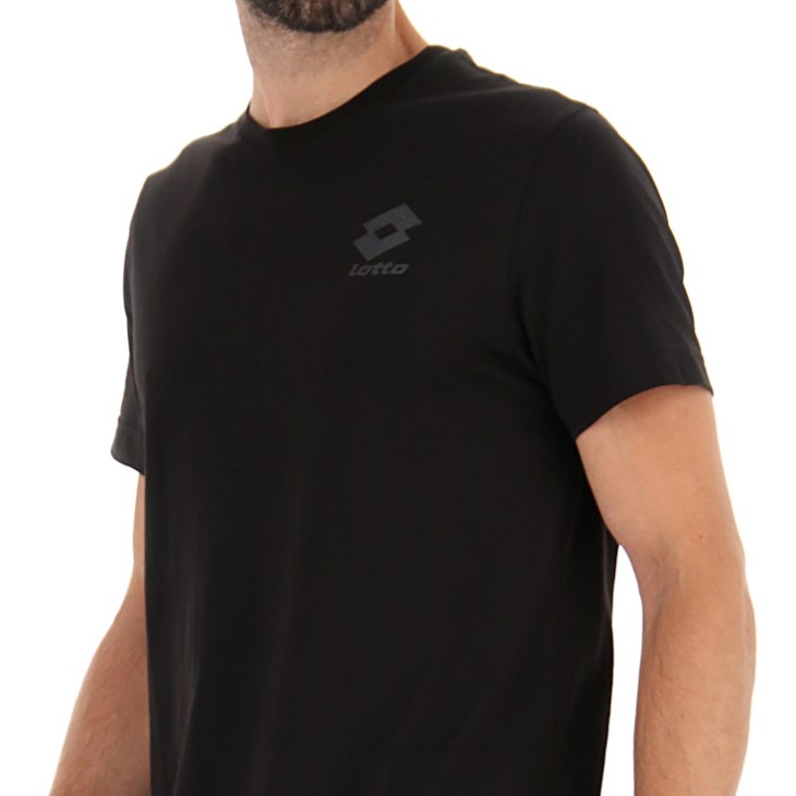Camiseta Lotto Tee Basic Hombre Negras | YE946044S9