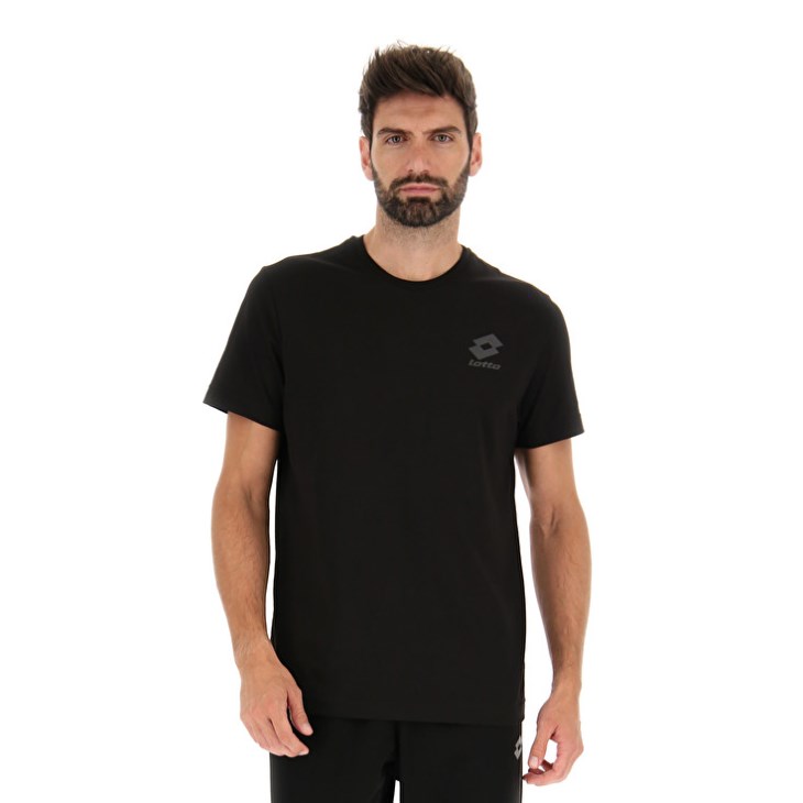 Camiseta Lotto Tee Basic Hombre Negras | YE946044S9