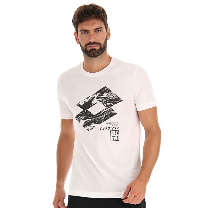 Camiseta Lotto Tee Losanga V Hombre Blancas | GV388988Z4