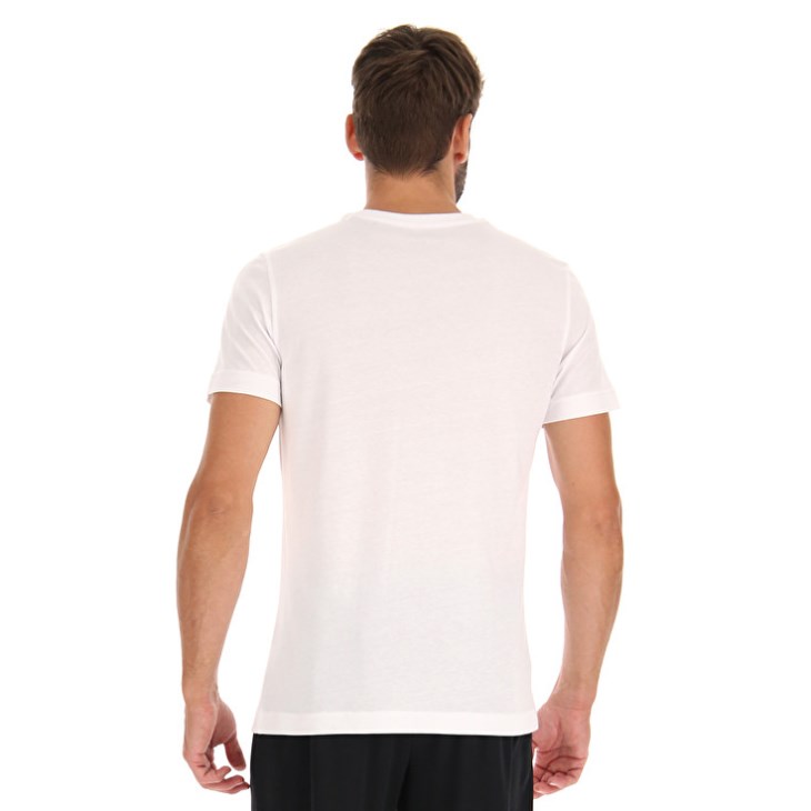 Camiseta Lotto Tee Supra V Hombre Blancas | WV984308D1