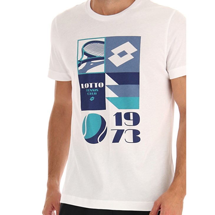 Camiseta Lotto Tee Supra V Hombre Blancas | WV984308D1