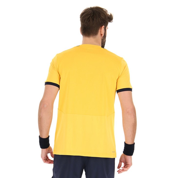 Camiseta Lotto Top IV Hombre Amarillo Azul Marino Azules | LJ990719I0