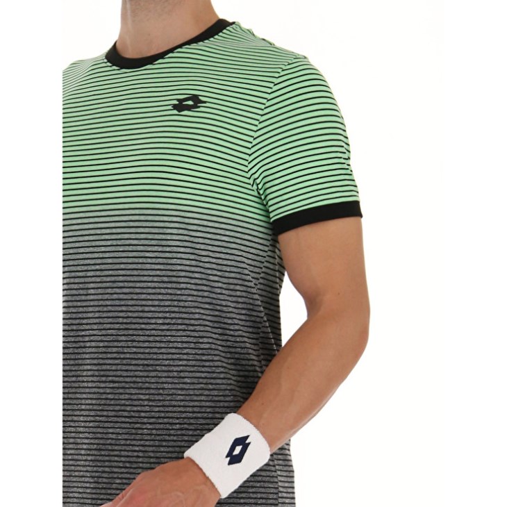 Camiseta Lotto Top Ten II Sml Hombre Verde Gris | XS437583F2