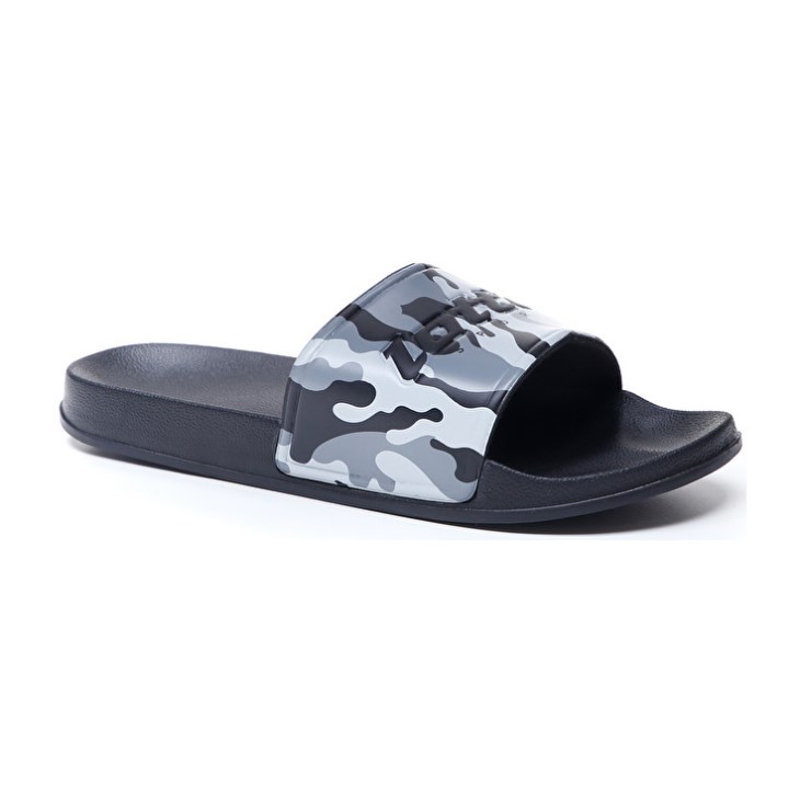 Chanclas Lotto Oceania Camo Hombre Negras Gris Gris Oscuro | IB642514P7