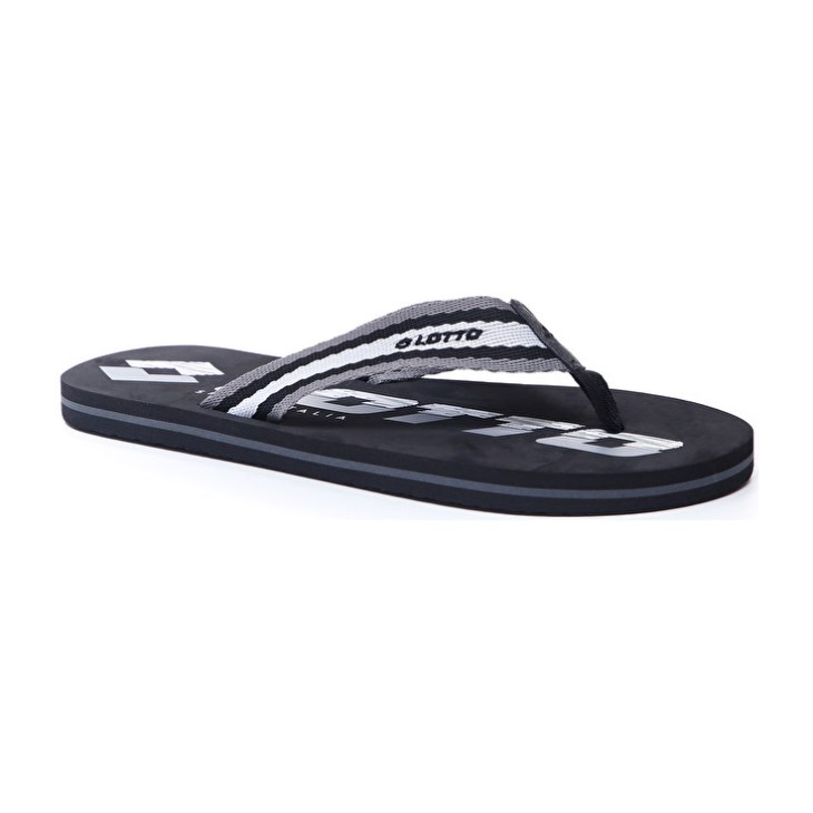 Chancletas Lotto Nevis Hombre Negras Plateadas | BC889988Z5