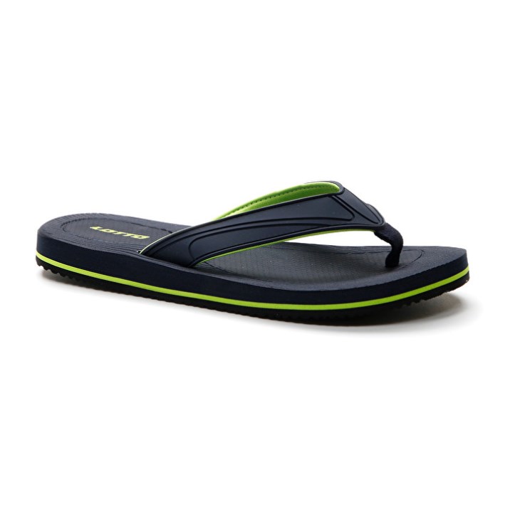 Chancletas Lotto Paros Hombre Negras Verde | GL329242P2