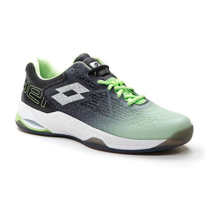 Padel Shoes Lotto Superrapida 100 Hombre Verde Blancas Negras | WJ457845K2