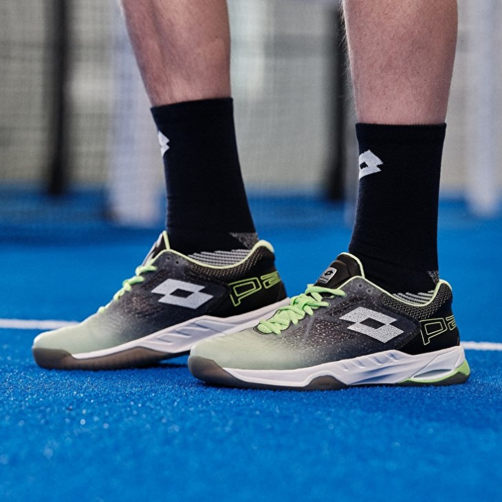 Padel Shoes Lotto Superrapida 100 Hombre Verde Blancas Negras | WJ457845K2