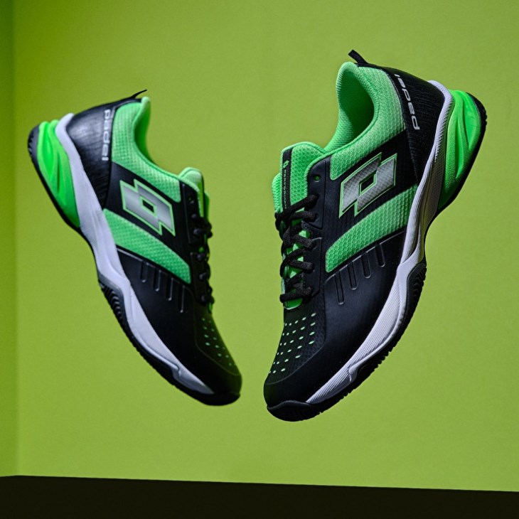 Padel Shoes Lotto Superrapida 400 IV Hombre Negras Verde | OV192459Y4