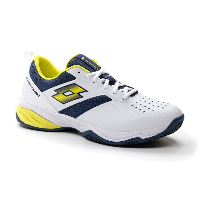 Padel Shoes Lotto Superrapida 400 IV Hombre Blancas Amarillo Azules Oscuro | XS598129D2