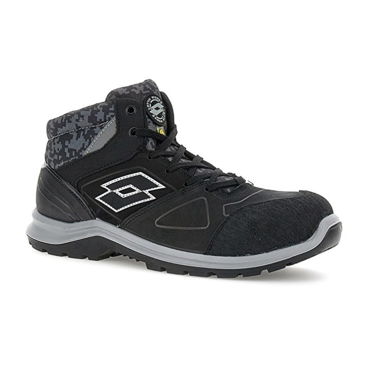 Safety Shoes Lotto Hit 200 Mid S3 ESD Hombre Negras | FD661726I3