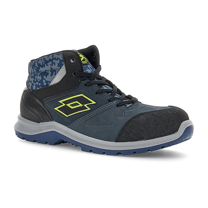 Safety Shoes Lotto Hit 200 Mid S3 Hombre Azules Negras Verde | KE524982U1