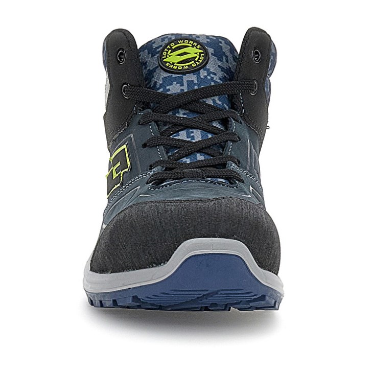 Safety Shoes Lotto Hit 200 Mid S3 Hombre Azules Negras Verde | KE524982U1