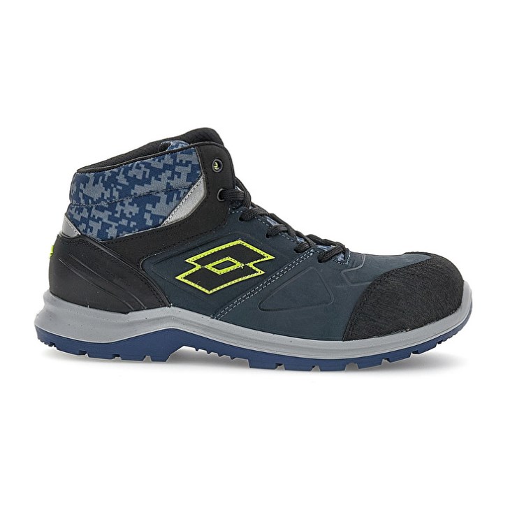 Safety Shoes Lotto Hit 200 Mid S3 Hombre Azules Negras Verde | KE524982U1