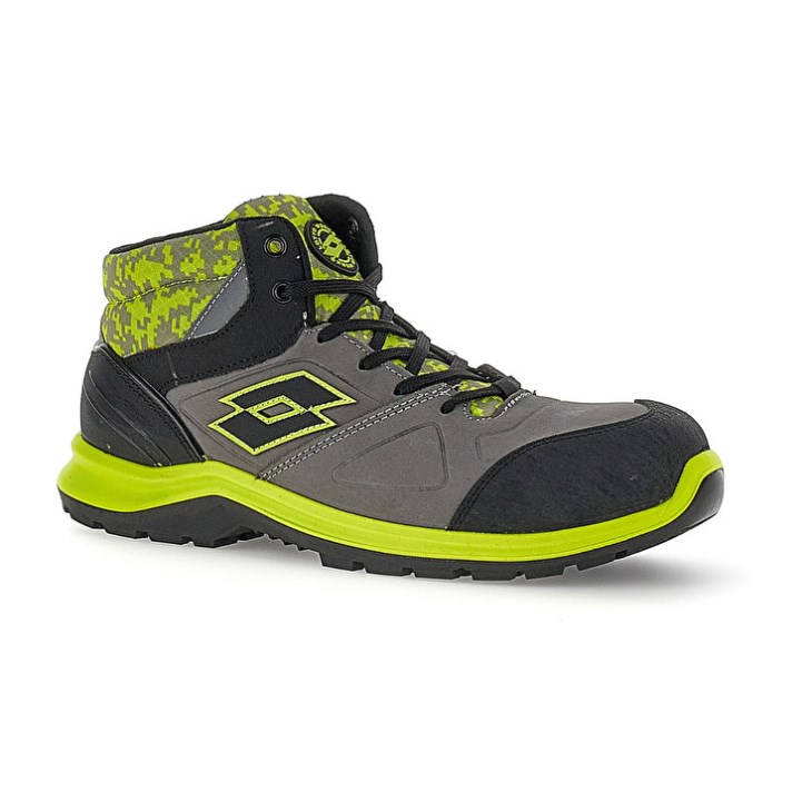 Safety Shoes Lotto Hit 200 Mid S3 Hombre Gris Negras Verde | IF256665E7