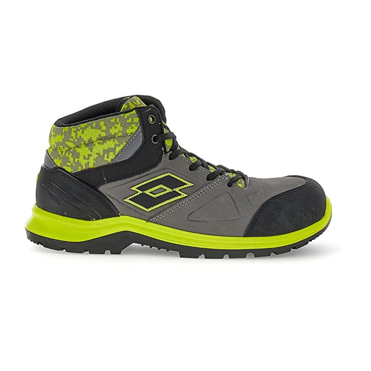 Safety Shoes Lotto Hit 200 Mid S3 Hombre Gris Negras Verde | IF256665E7