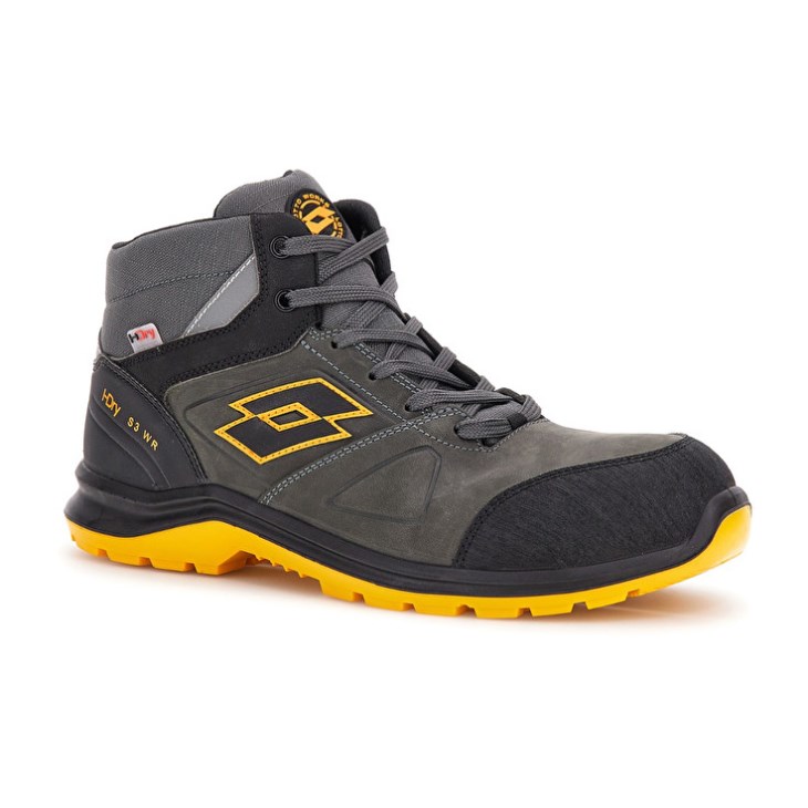 Safety Shoes Lotto Hit 250 Mid S3 SRC Wr HDRY Hombre Negras Amarillo | CI200890R4
