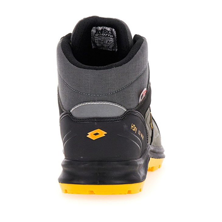Safety Shoes Lotto Hit 250 Mid S3 SRC Wr HDRY Hombre Negras Amarillo | CI200890R4