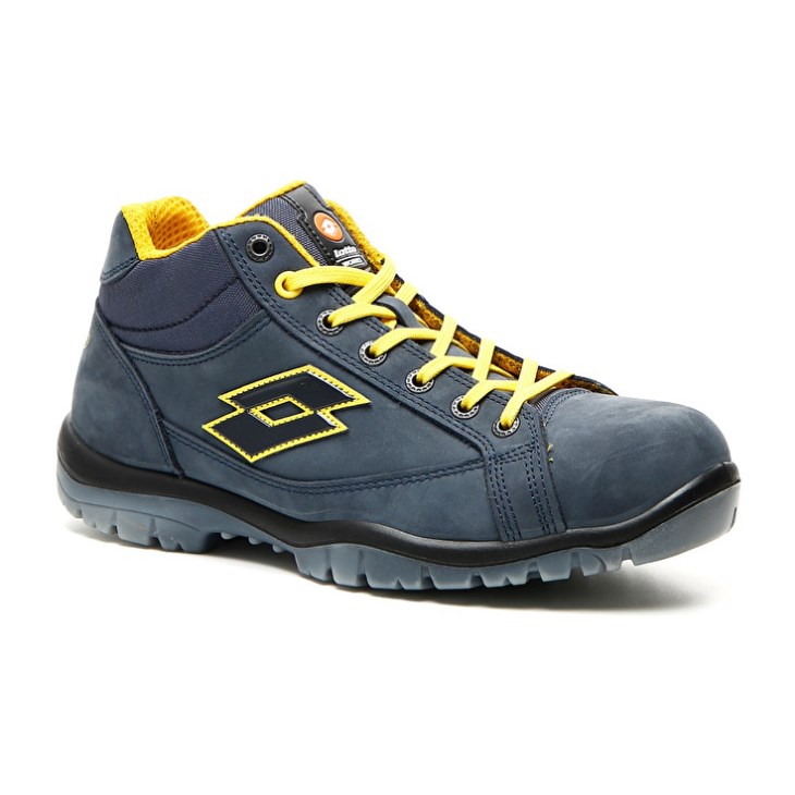 Safety Shoes Lotto Jump Mid 900 Hombre Gris Oscuro Amarillo | BJ101350X5