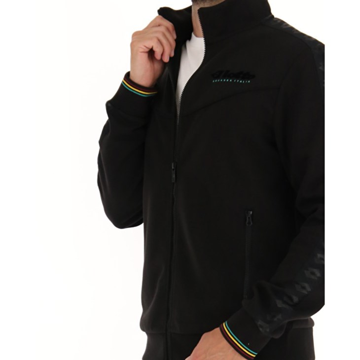 Sudadera Lotto Athletica Classic V Zip FZ Hombre Negras | OS269326Y1