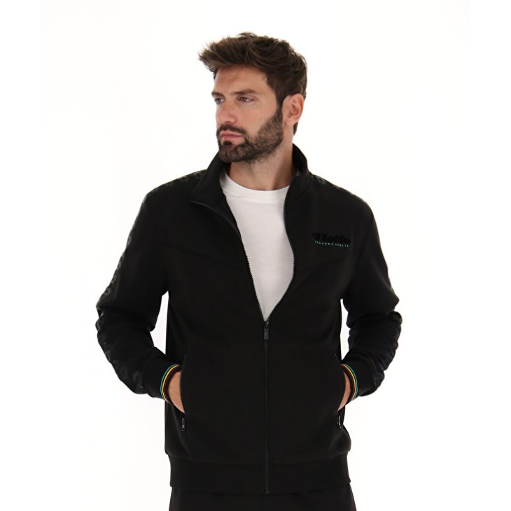 Sudadera Lotto Athletica Classic V Zip FZ Hombre Negras | OS269326Y1
