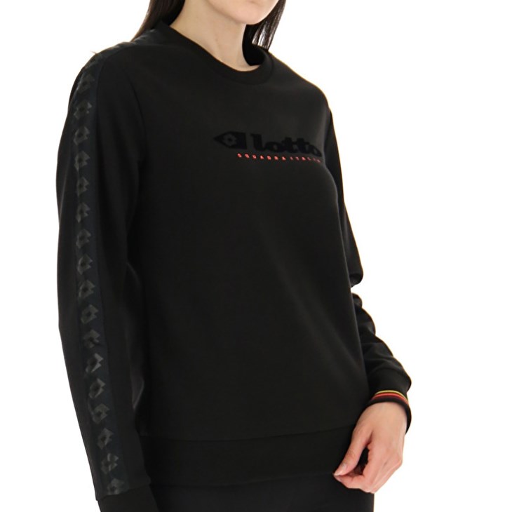 Sudadera Lotto Athletica Classic W V Crewneck RN Mujer Negras | XP204170L3