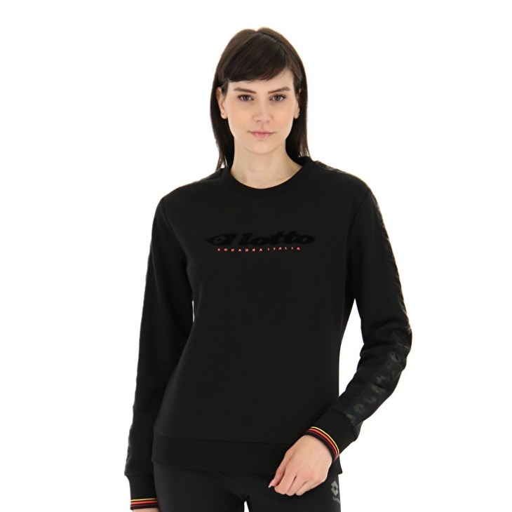 Sudadera Lotto Athletica Classic W V Crewneck RN Mujer Negras | XP204170L3