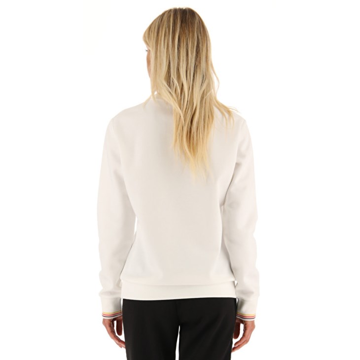 Sudadera Lotto Athletica Classic W V Crewneck RN Mujer Blancas | ED961006Y1