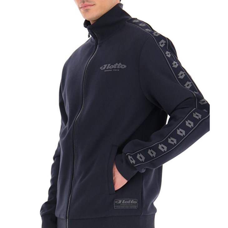 Sudadera Lotto Athletica Due IV Zip FZ PL Hombre Azul Marino Azules | IA405840F4