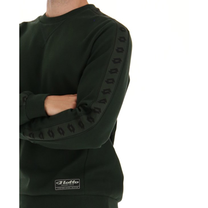 Sudadera Lotto Athletica Due V Crewneck RN Hombre Verde | KY169996Z3