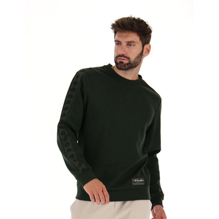 Sudadera Lotto Athletica Due V Crewneck RN Hombre Verde | KY169996Z3