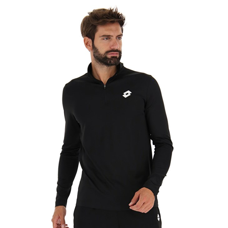 Sudadera Lotto MSP Sports Zip Hz Hombre Negras | ZE561516J9