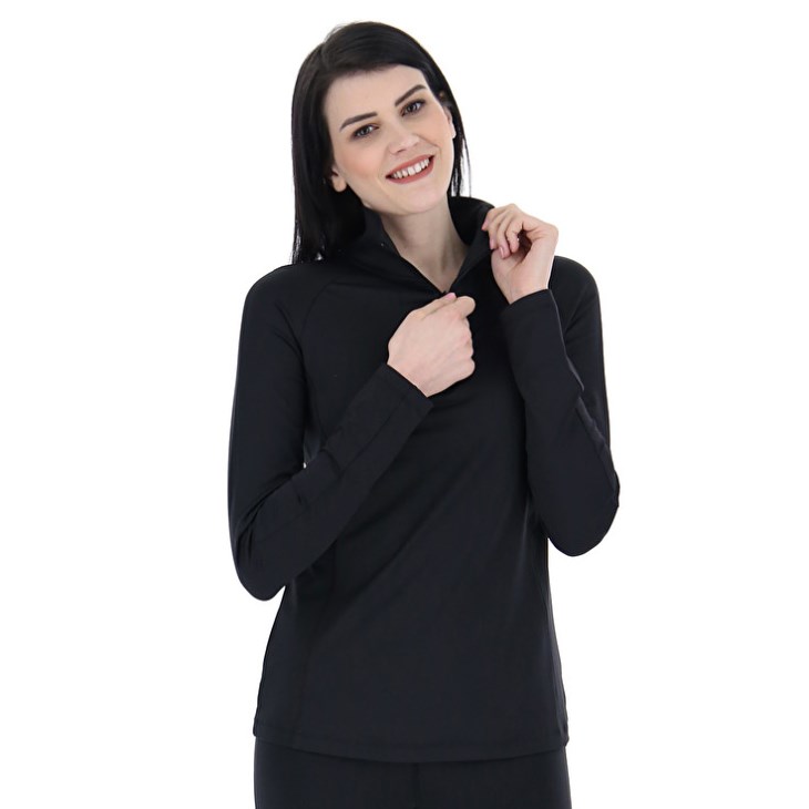 Sudadera Lotto MSP W Sports Zip Hz Mujer Negras | GP246734U1