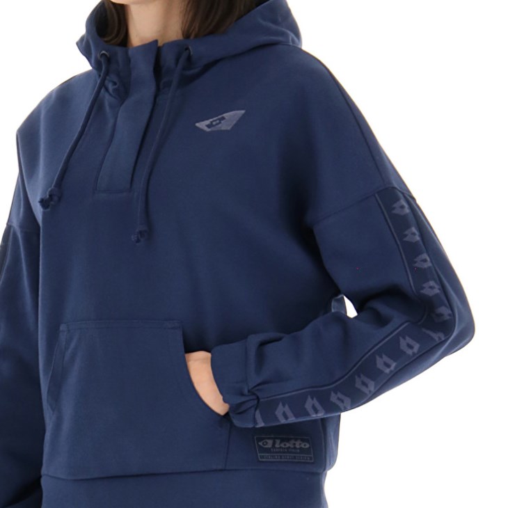 Sudadera con Capucha Lotto Athletica Due W VI Sweat HD Mujer Azul Marino Azules | BG231183N5
