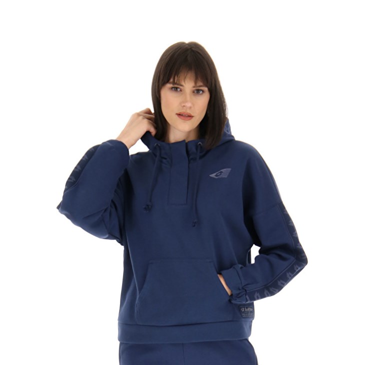 Sudadera con Capucha Lotto Athletica Due W VI Sweat HD Mujer Azul Marino Azules | BG231183N5
