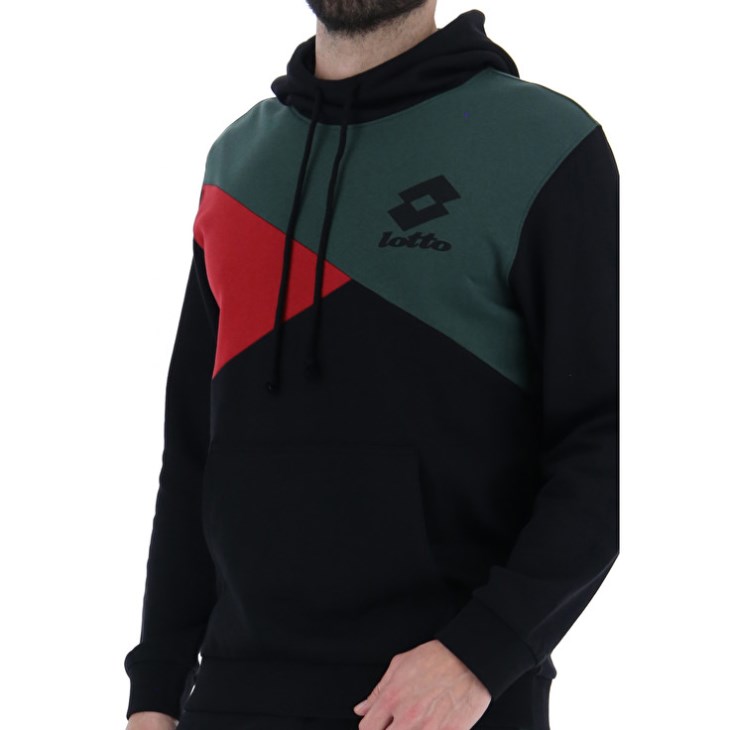 Sudadera con Capucha Lotto Athletica LG III Sweat HD FL Hombre Negras | UV741484W4
