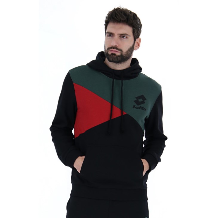 Sudadera con Capucha Lotto Athletica LG III Sweat HD FL Hombre Negras | UV741484W4