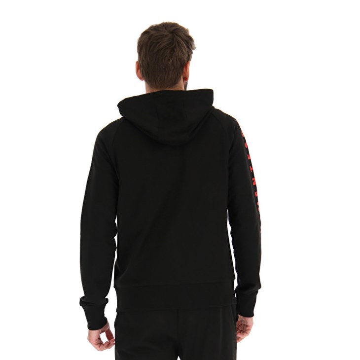 Sudadera con Capucha Lotto Logo Uno Sweat FZ HD Hombre Negras | VL311141Q4