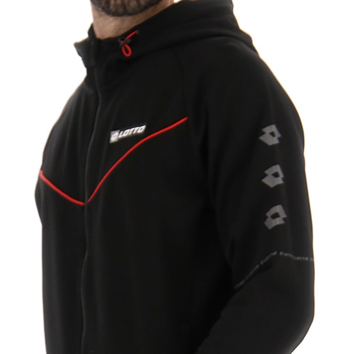 Sudadera con Capucha Lotto Logo VIII Sweat FZ HD Hombre Negras | AG941674O8