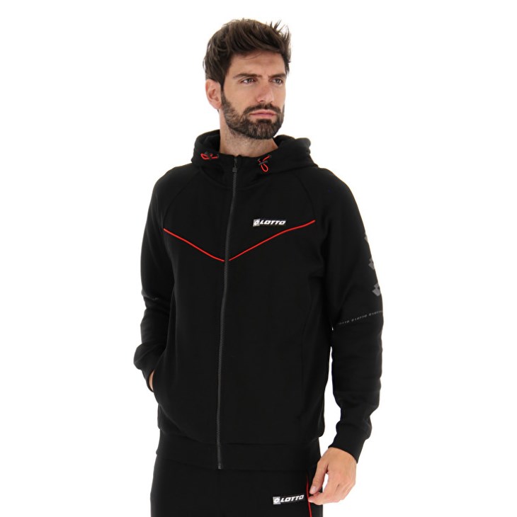Sudadera con Capucha Lotto Logo VIII Sweat FZ HD Hombre Negras | AG941674O8