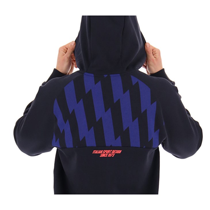 Sudadera con Capucha Lotto Logo VI Sweat HD FL Hombre Negras Azules | ER466546S5