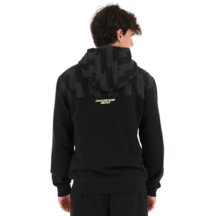 Sudadera con Capucha Lotto Logo VI Zip FZ HD FL Hombre Negras | ZT238183W7
